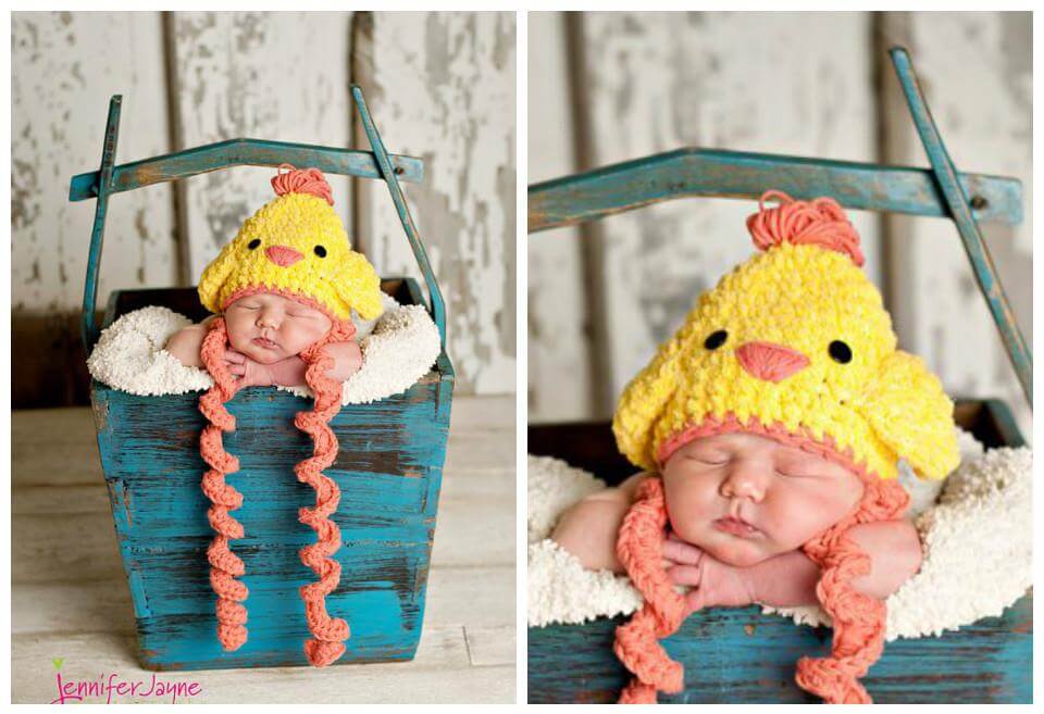 free easter chicken baby crochet hat pattern