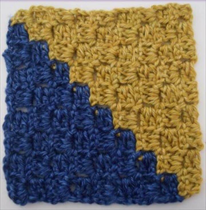 easy crochet diagonal box stitch square blanket pattern