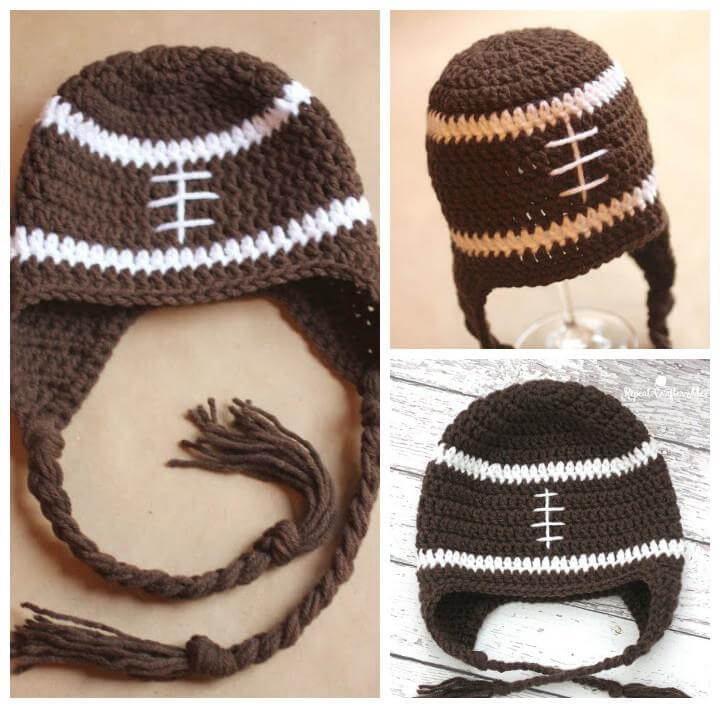 free crochet football earflap hat