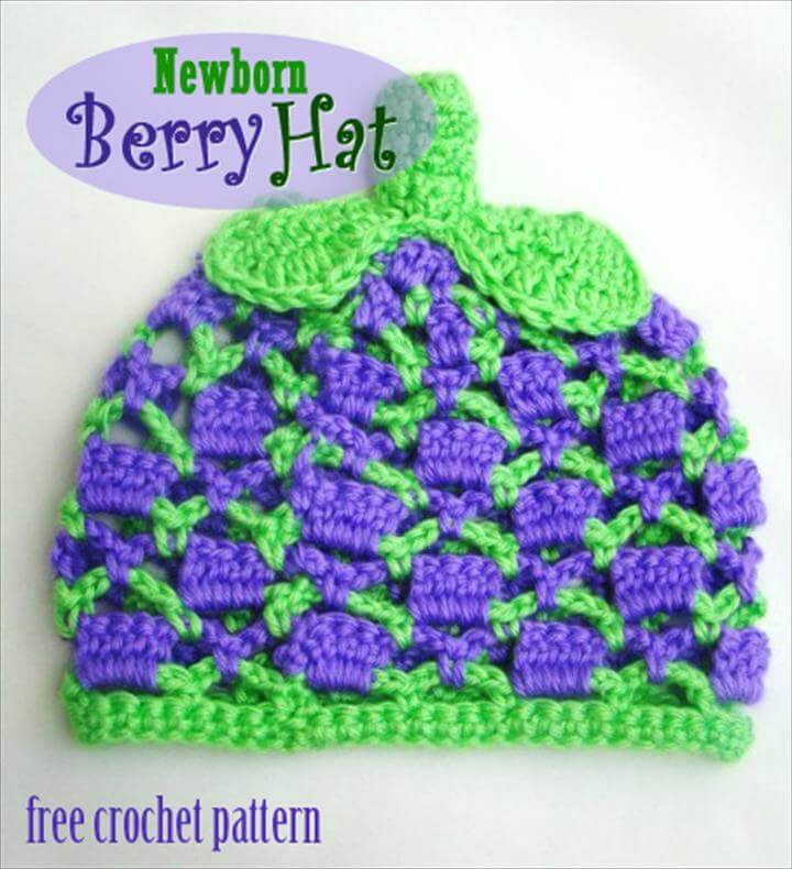 crochet newborn berry hat