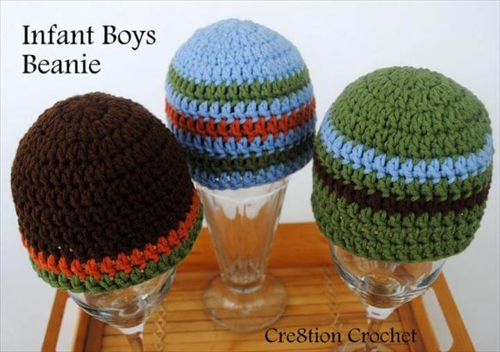 infant boy beanies crochet pattern