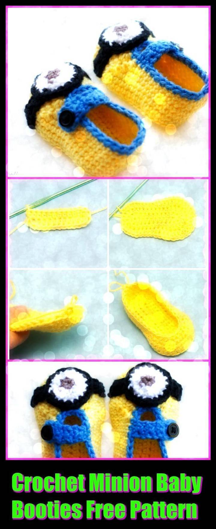 free crochet minion baby shoes pattern