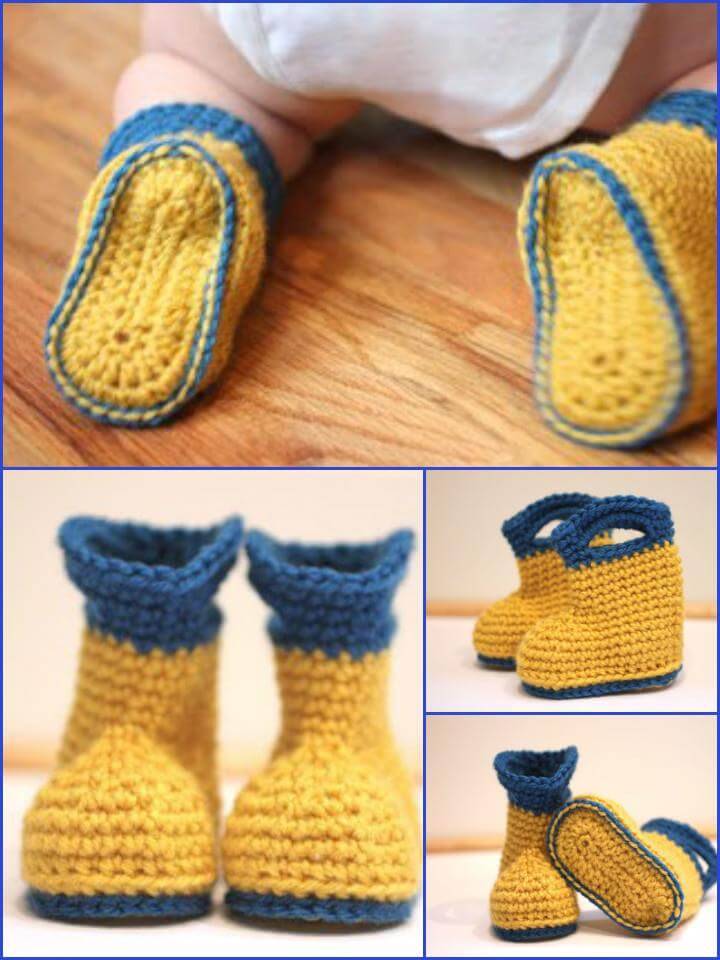 free crochet rain baby boots