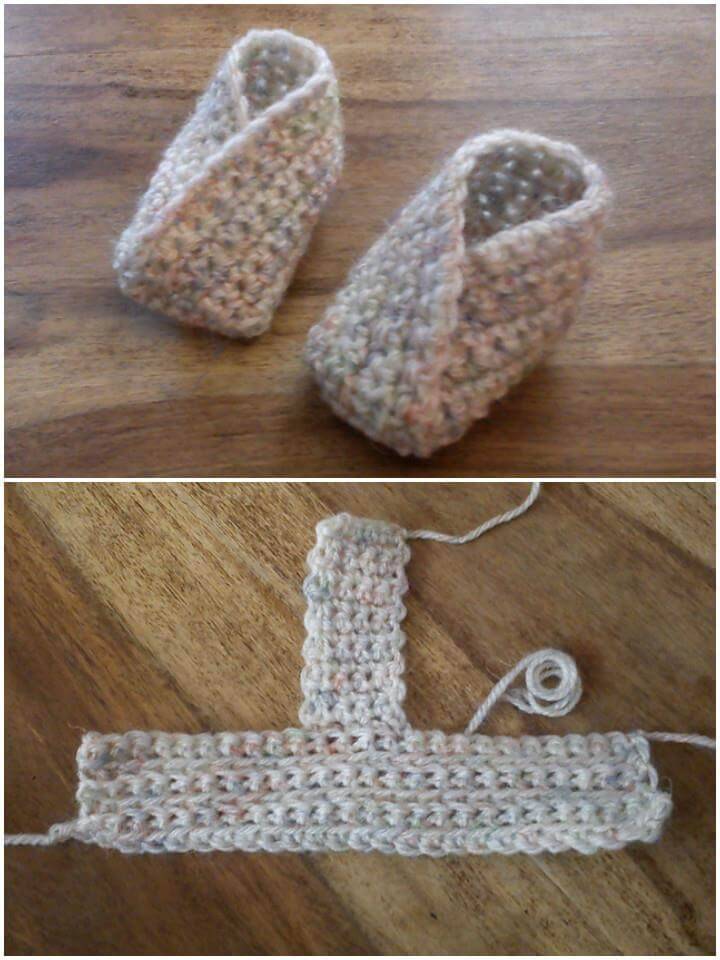 free crochet simple crossover baby booties