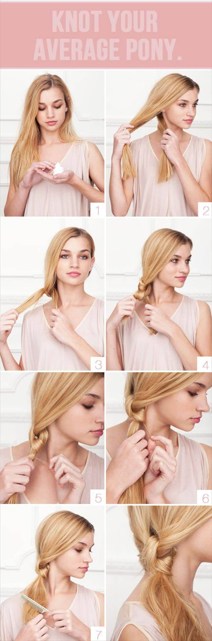 cute average pony knot hairstyle