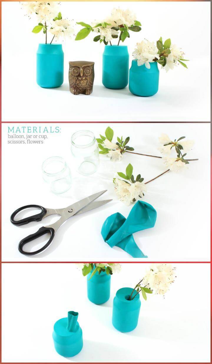 DIY balloon flower vases
