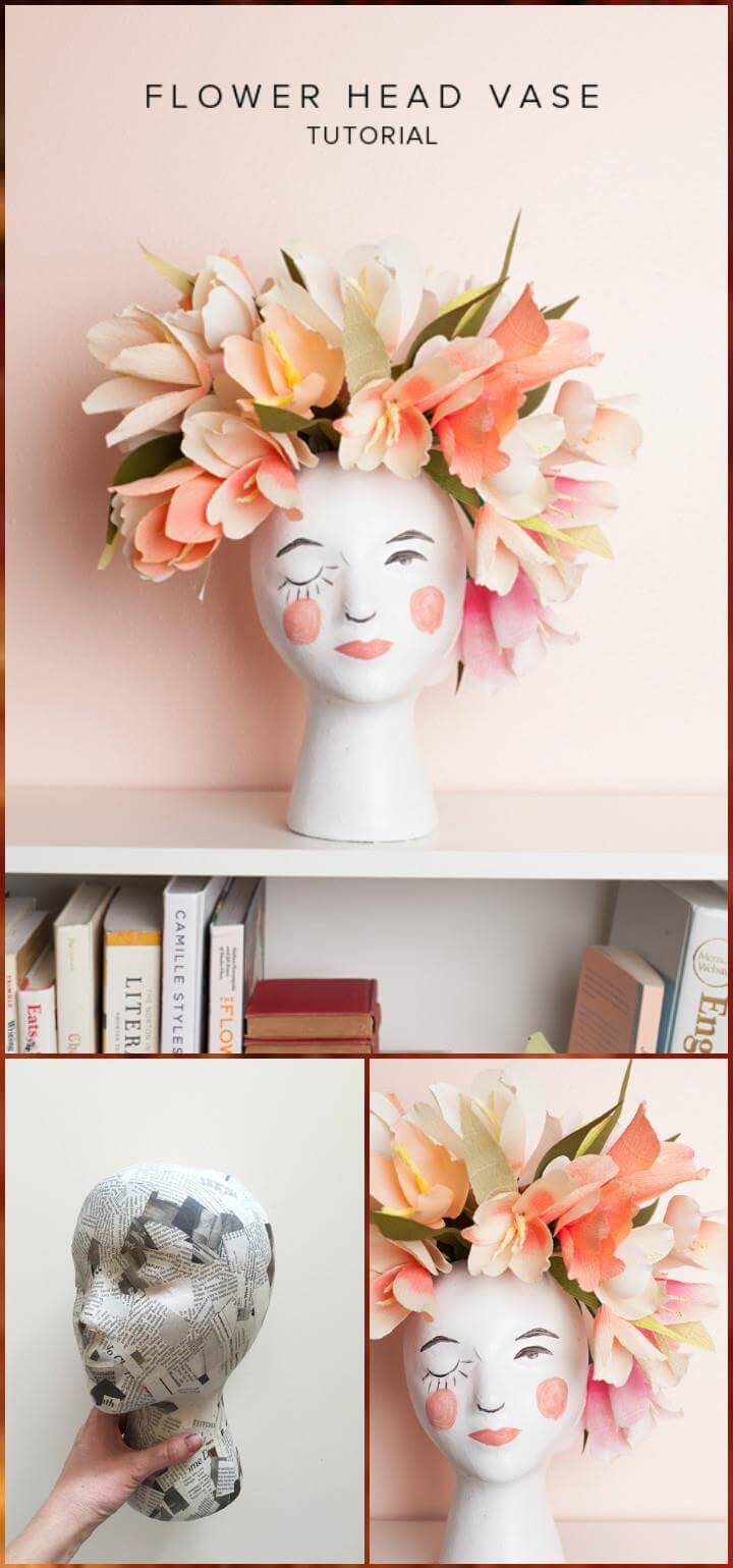 creative and beautiful flower head vase
