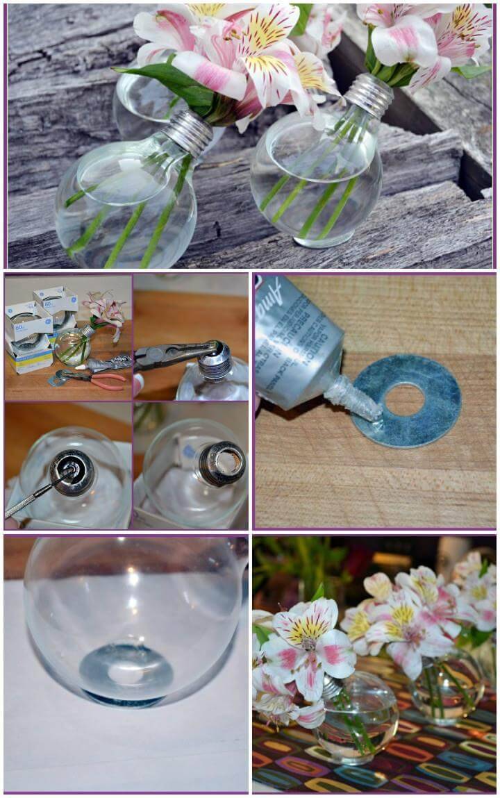 reclaimed glassbulbs DIY vases