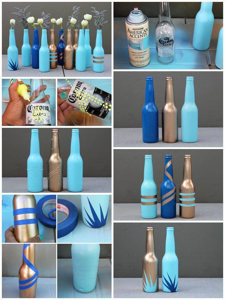 DIY old bottle bud vases