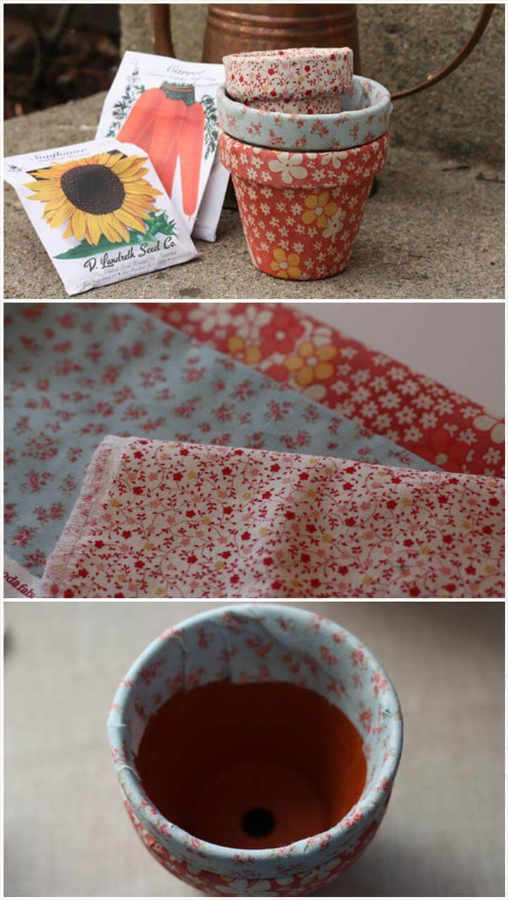 fabric wrapped pot makeover