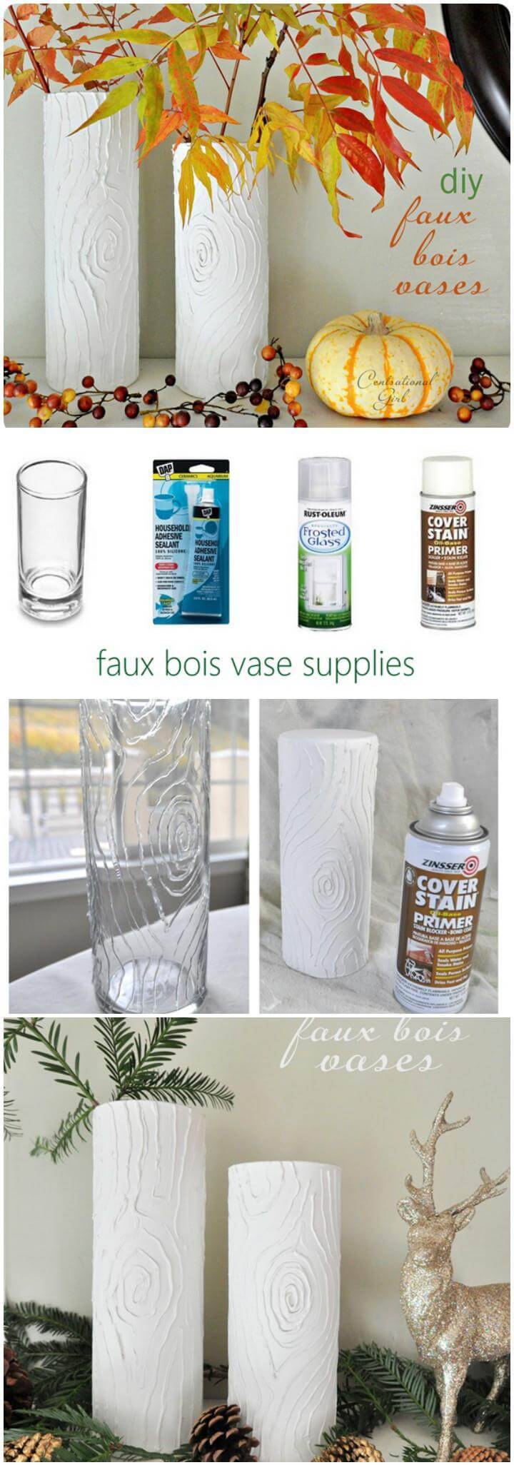 DIY faux boise vases