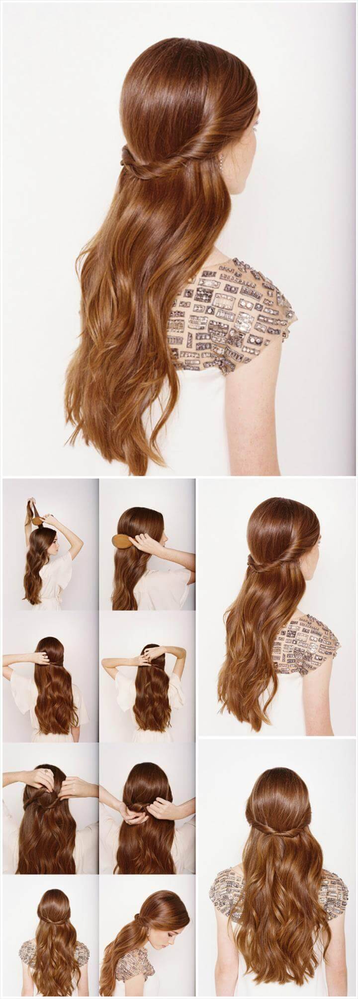 cute half up and half down wedding hairstyle