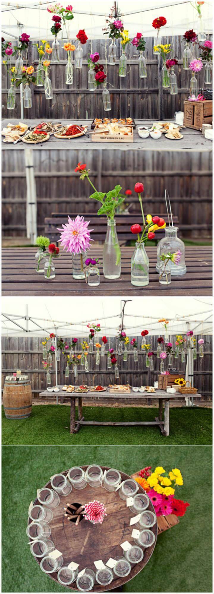 recycled glass bottle hanging vases