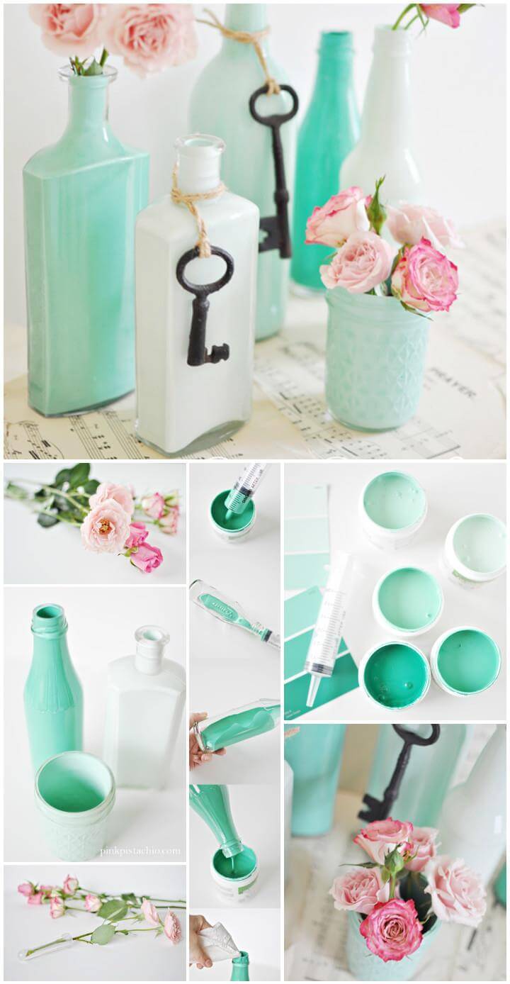 DIY custom painted bud vases