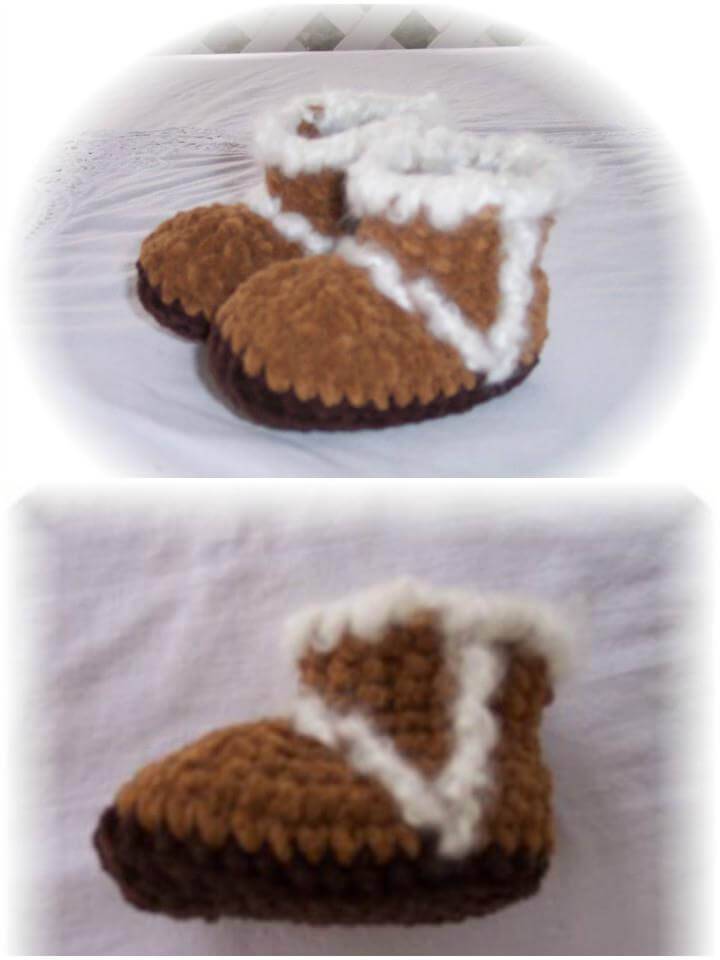 easy and free crochet ugg looking baby shoes pattern
