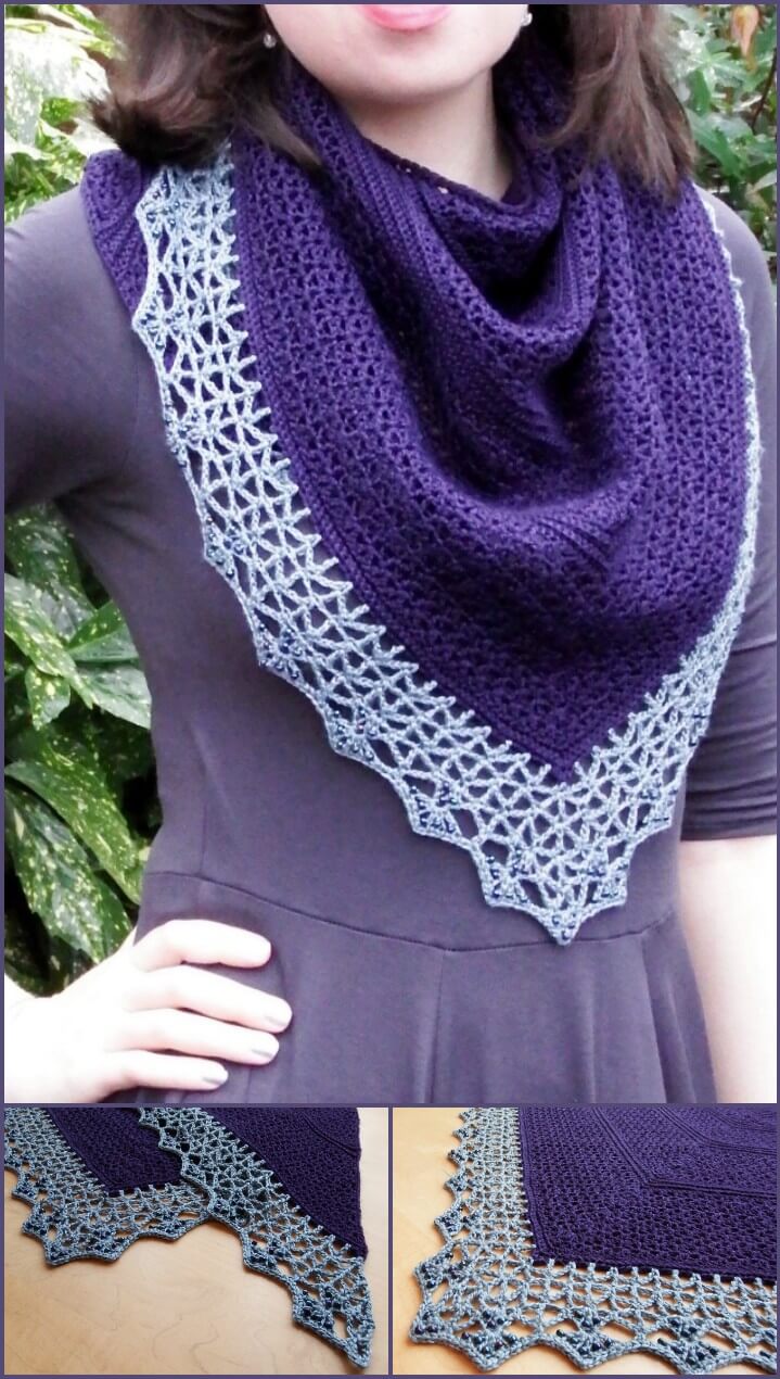 free crochet Atlantic lace shawl