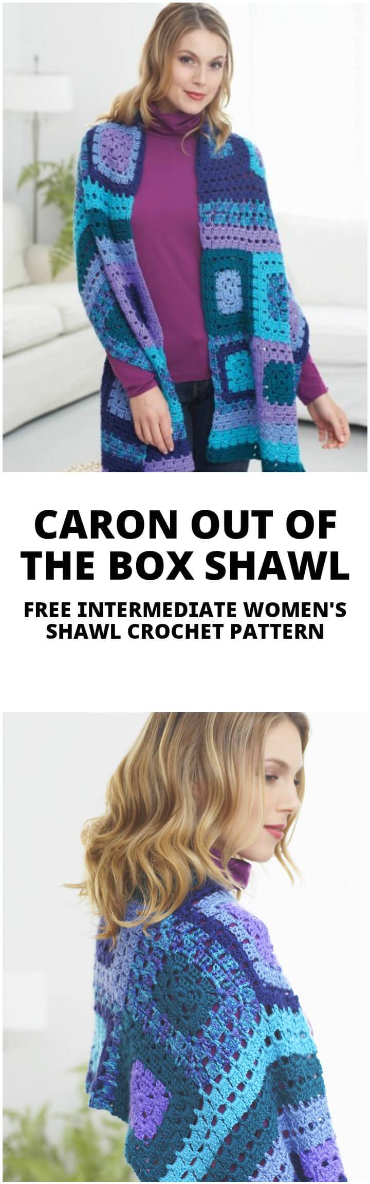 crochet caron out of the box shawl