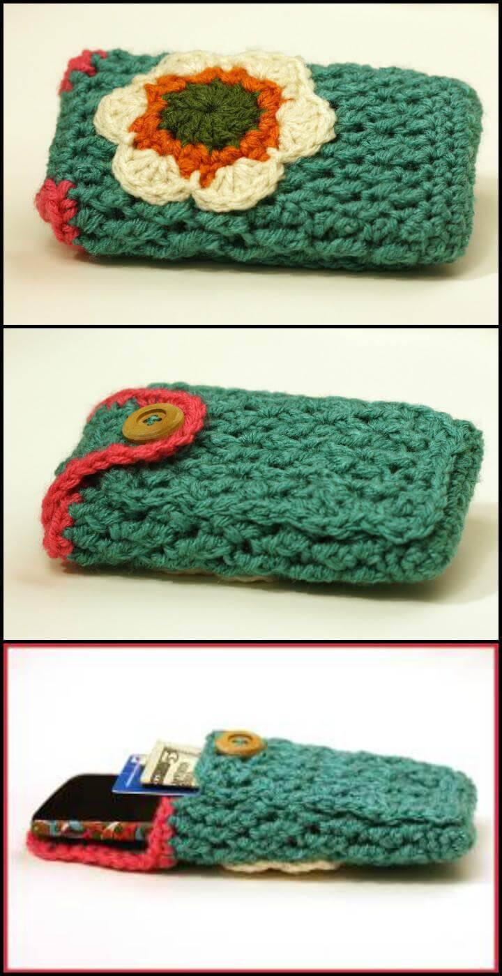 free crochet cell phone case pattern