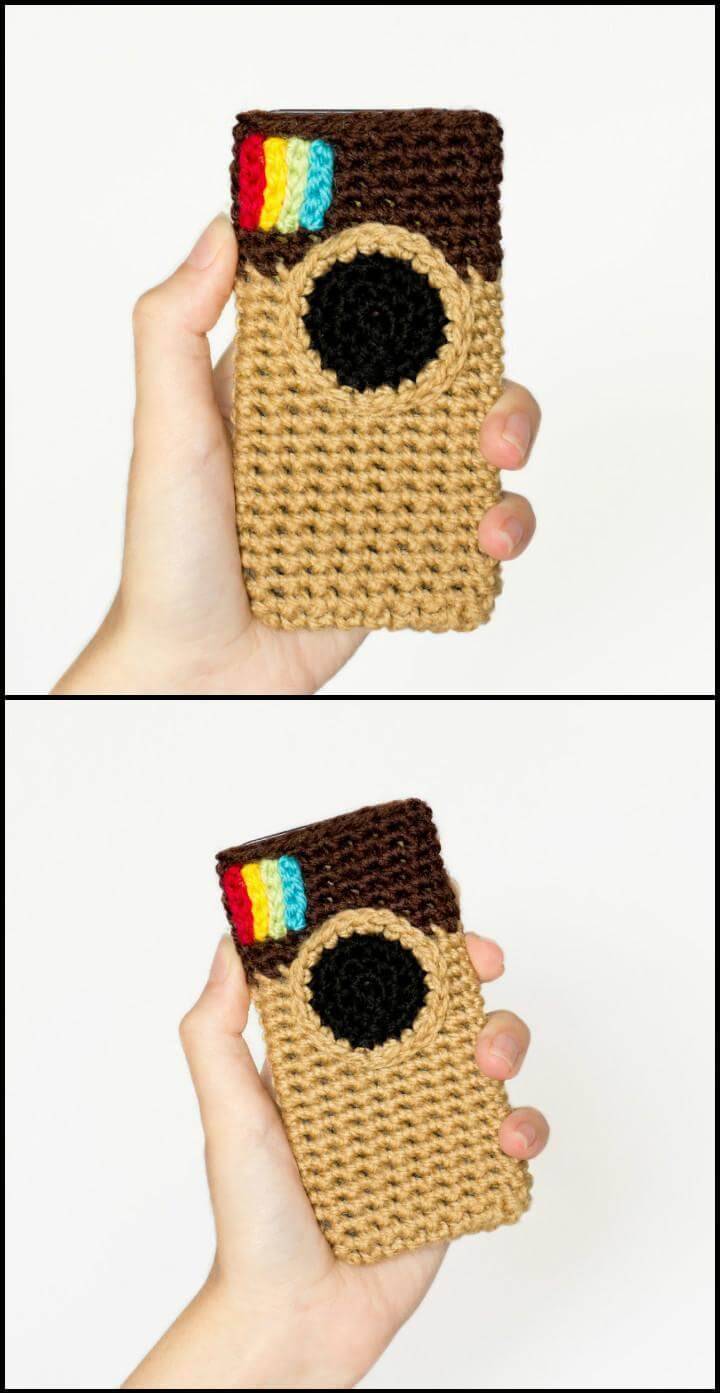 easy crochet instagram inspired mobile phone case