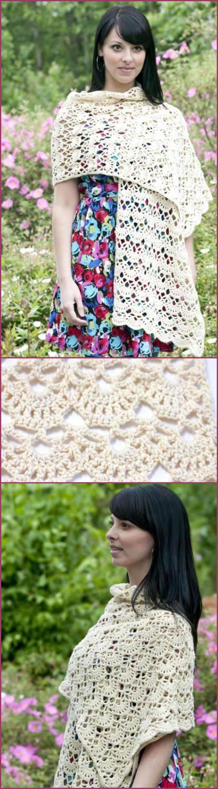 crochet lacey arches stole