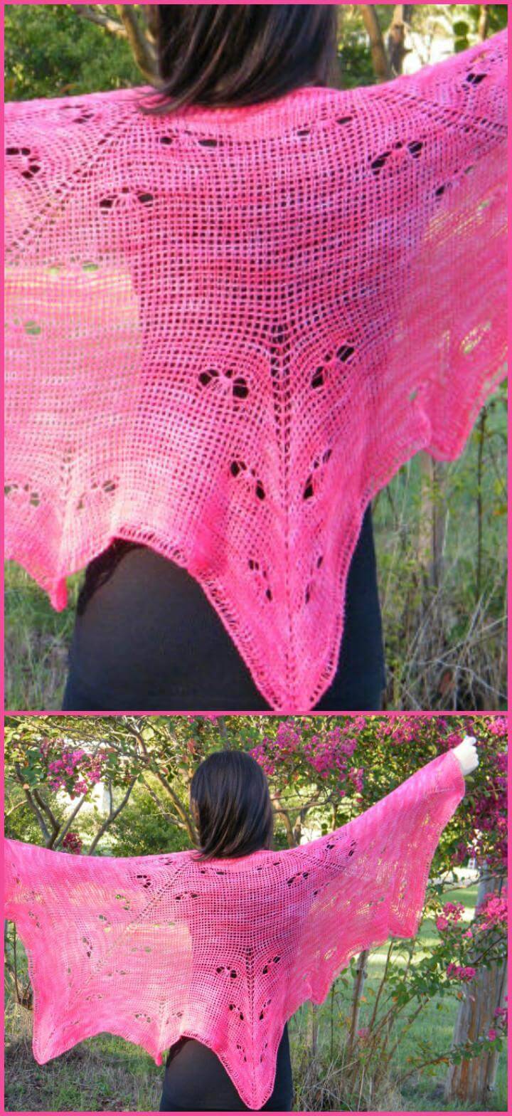 free crochet mariposa lace shawl pattern