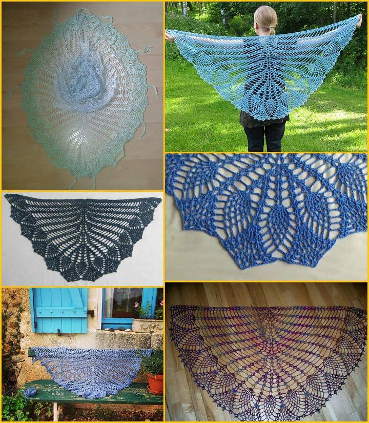easy crochet pineapple shawl free pattern