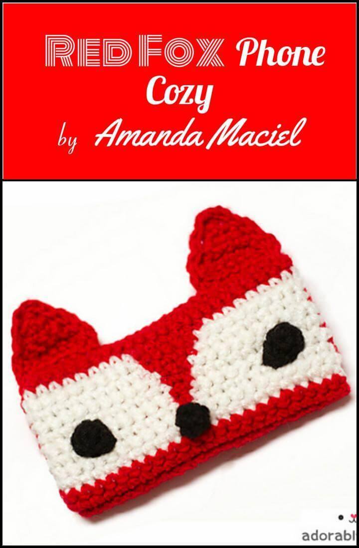 free crochet red fox phone cozy free pattern
