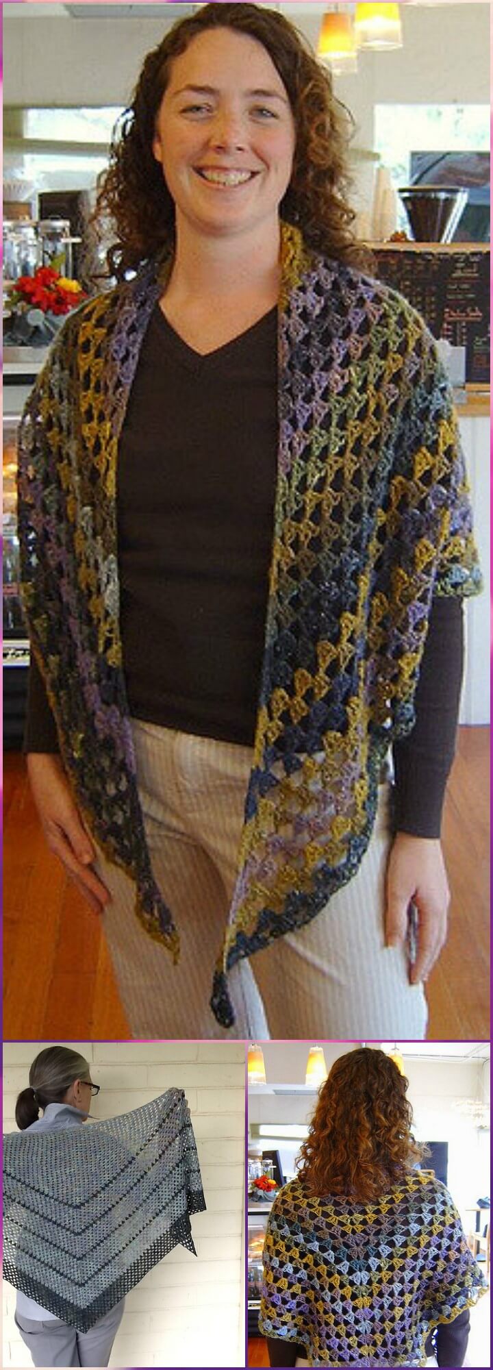 free crochet sezession I granny style shawl