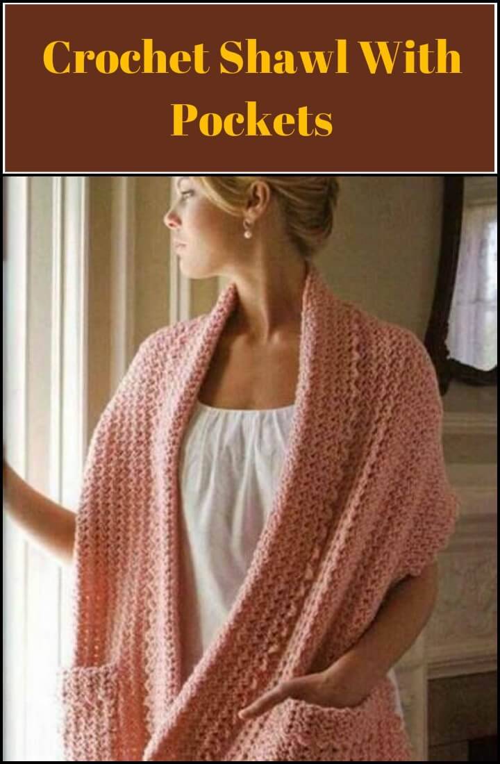 easy crochet shawl with pocket