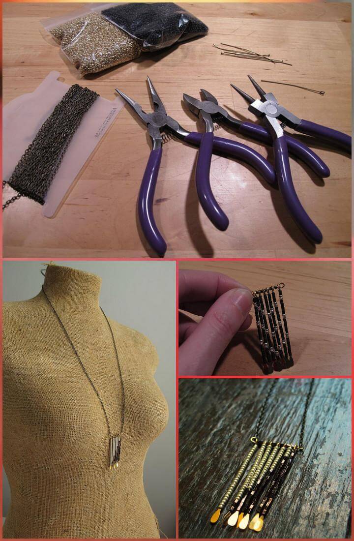 handmade beaded fringe necklace