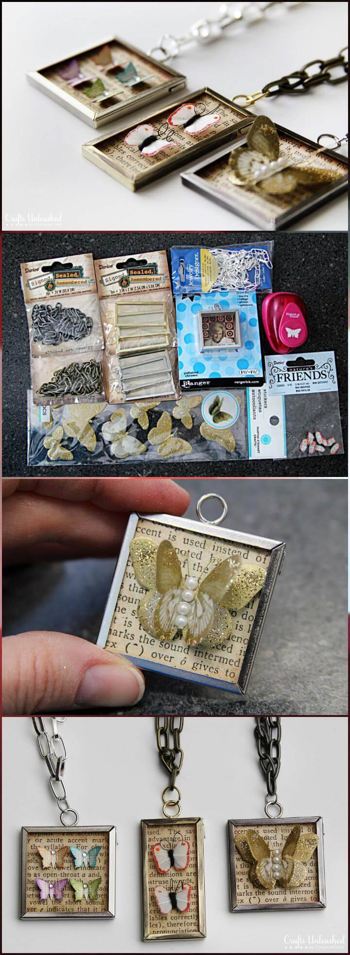 handmade butterfly jewelry specimens