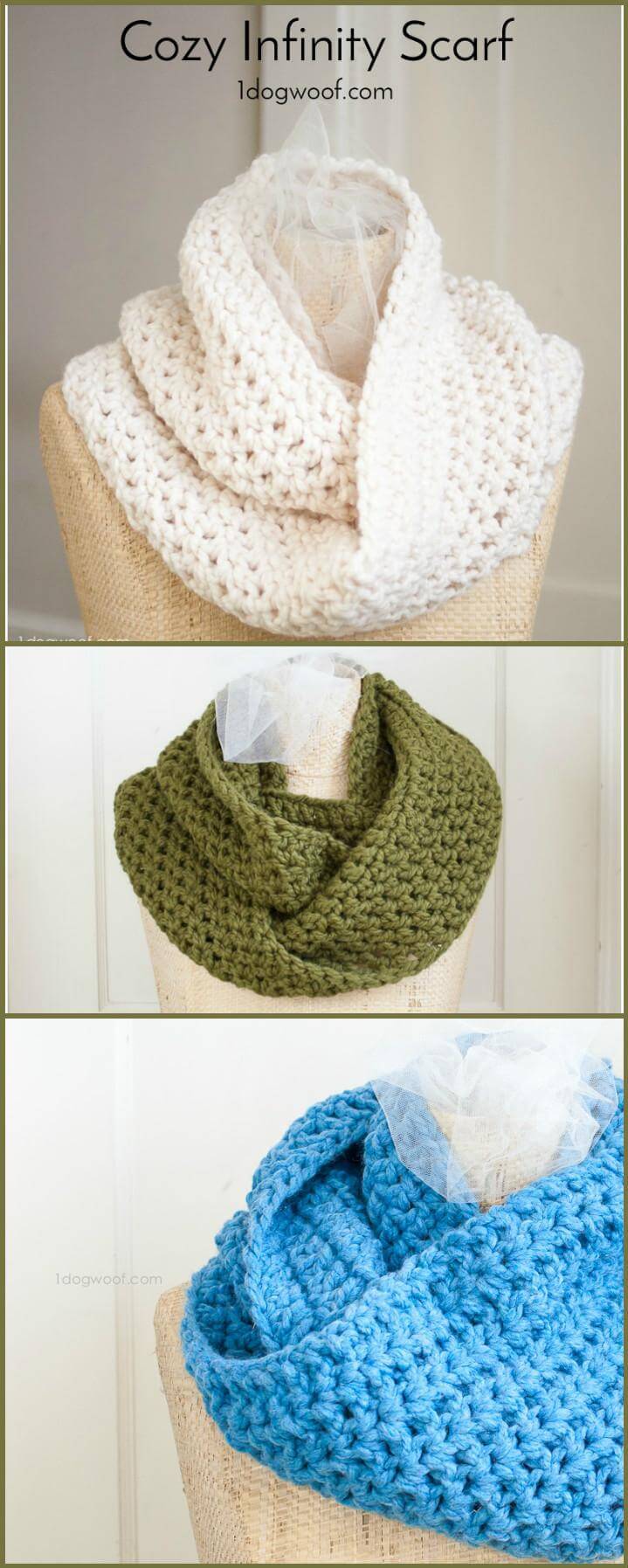 easy and cozy infinity scarf free pattern