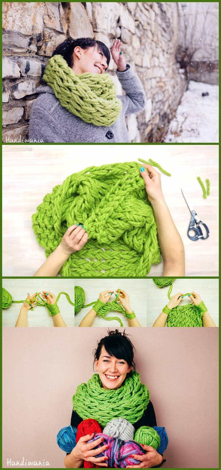 stylish green 30 minute infinity scarf