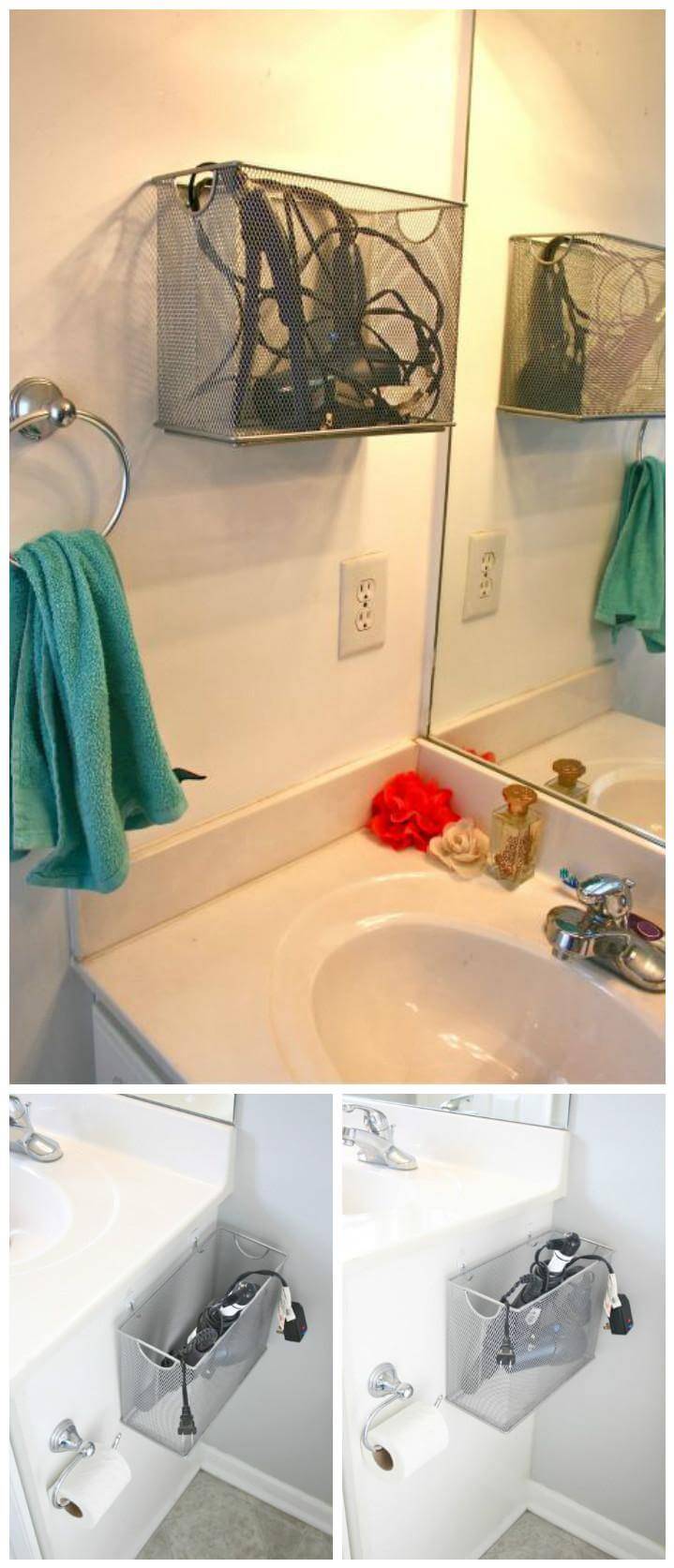 repurposed file box bathroom appliance storage