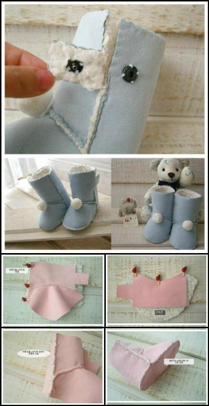 self-made fluffy baby shoes