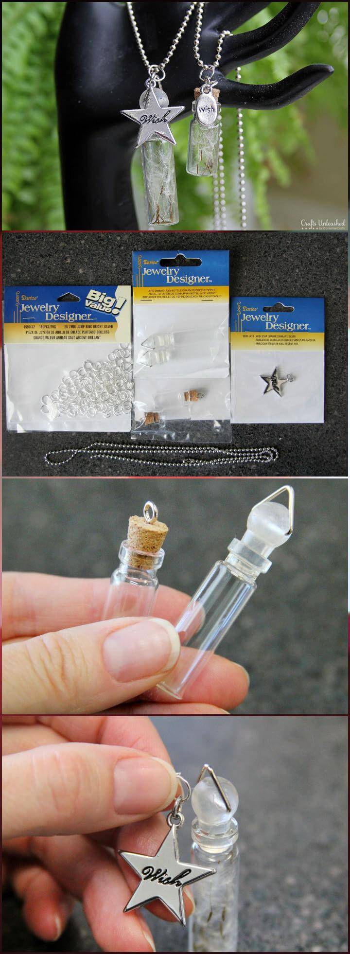 homemade make a wish bottle necklace