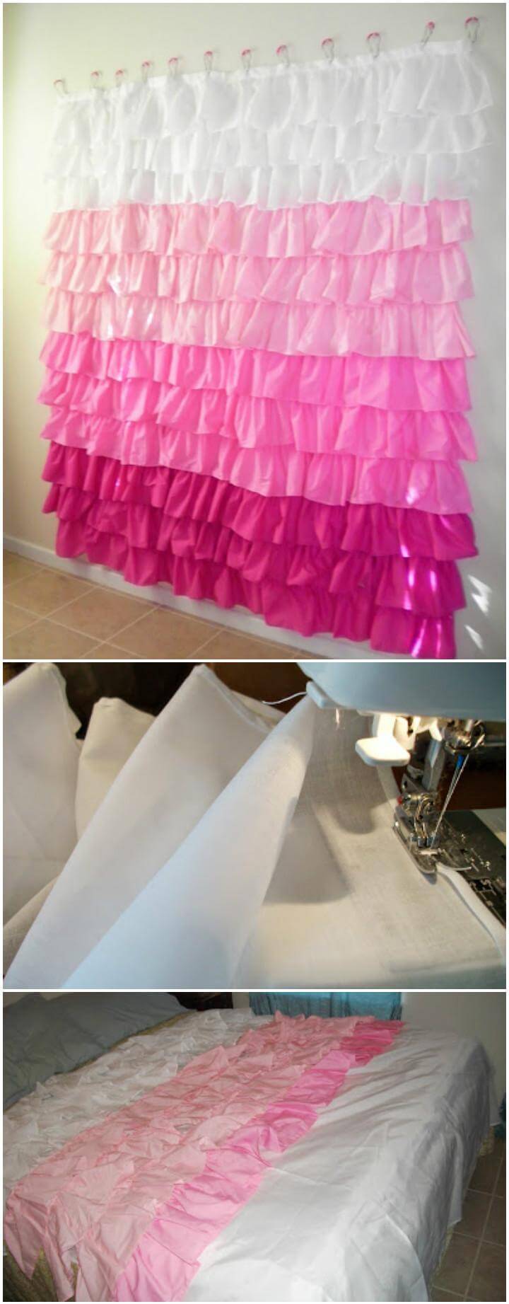 Cool DIY oodles of ruffles shower curtain