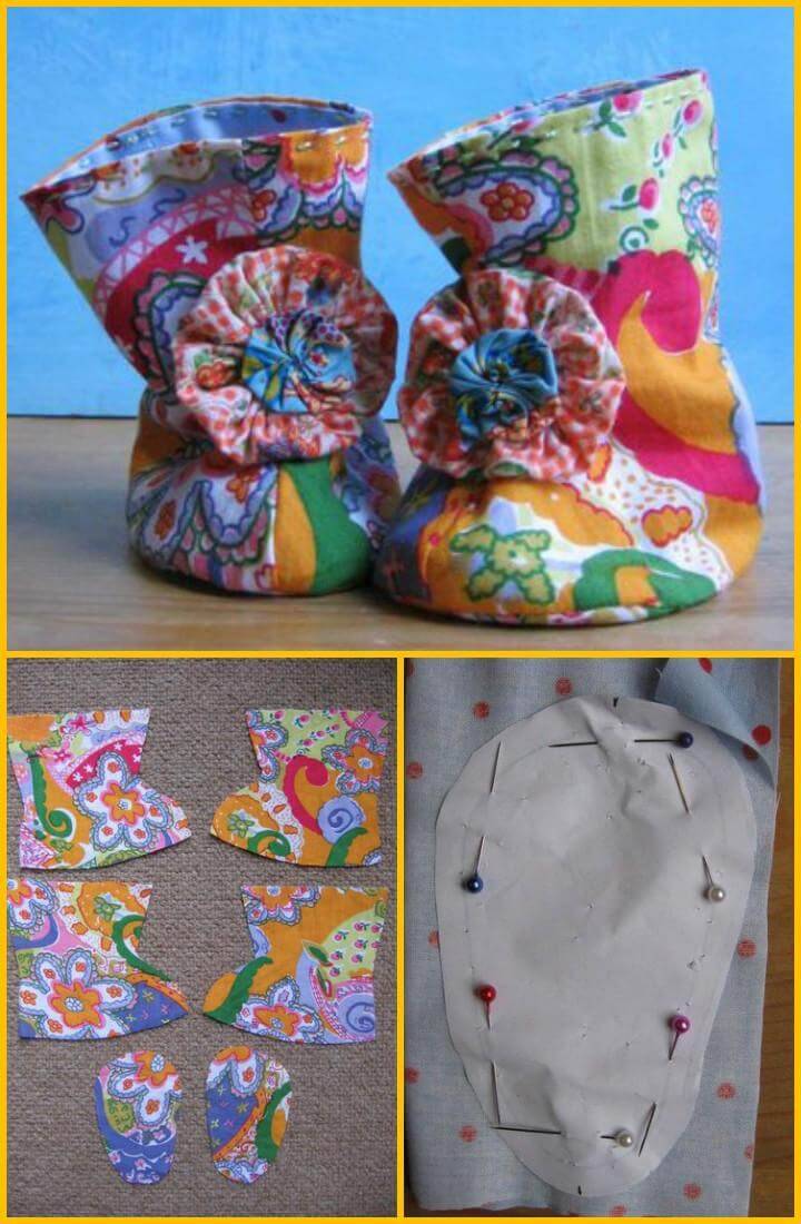 handmade paisley baby booties