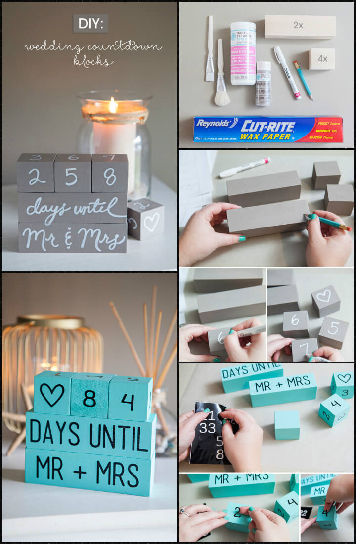 vinyl wedding countdown blocks