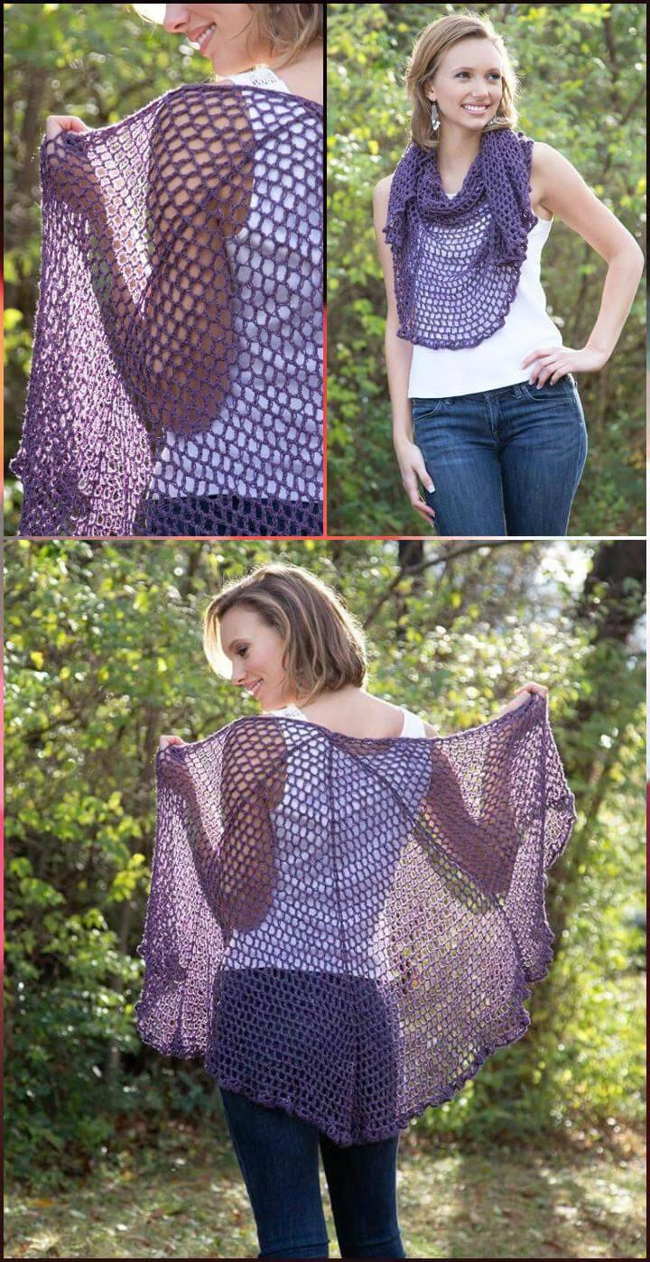 crochet refracted lace shawl