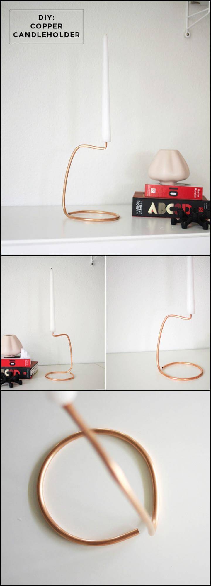 handmade easy copper wire candle holder