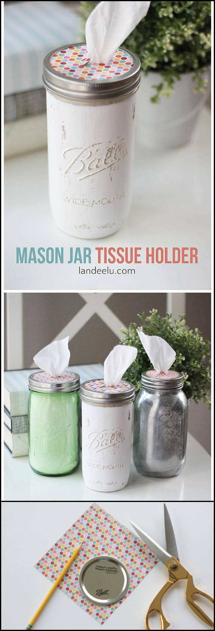 recycled mason jar tissue holder