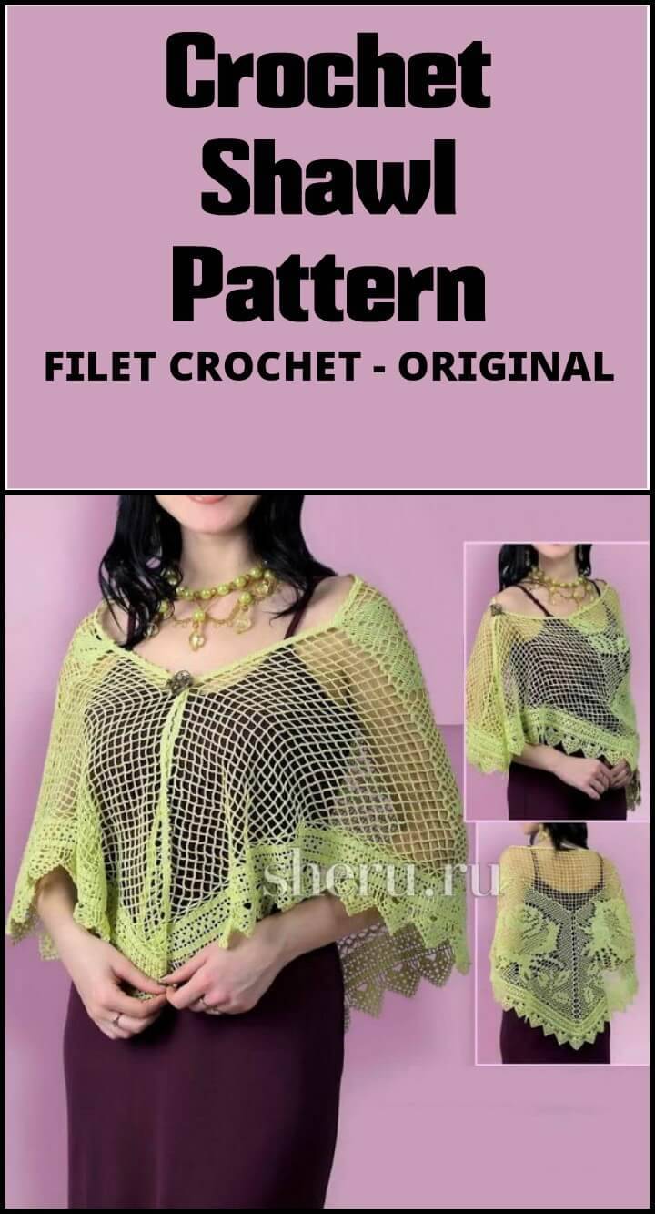 filet crochet shawl
