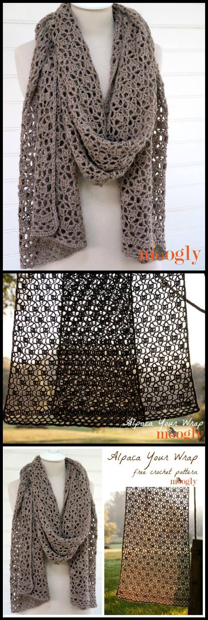 free crochet Alpaca wrap free pattern