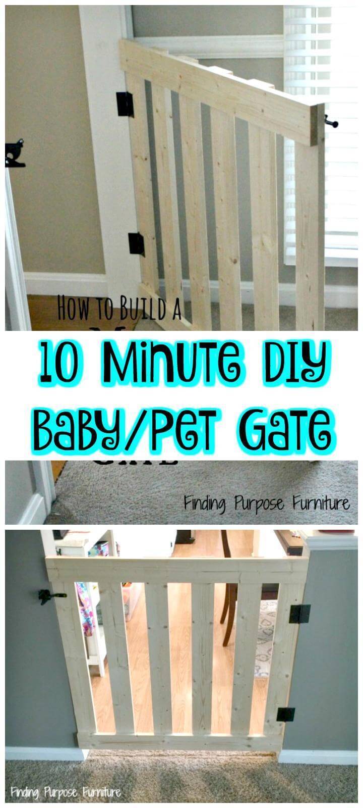 super easy 10 minute DIY baby pet gate