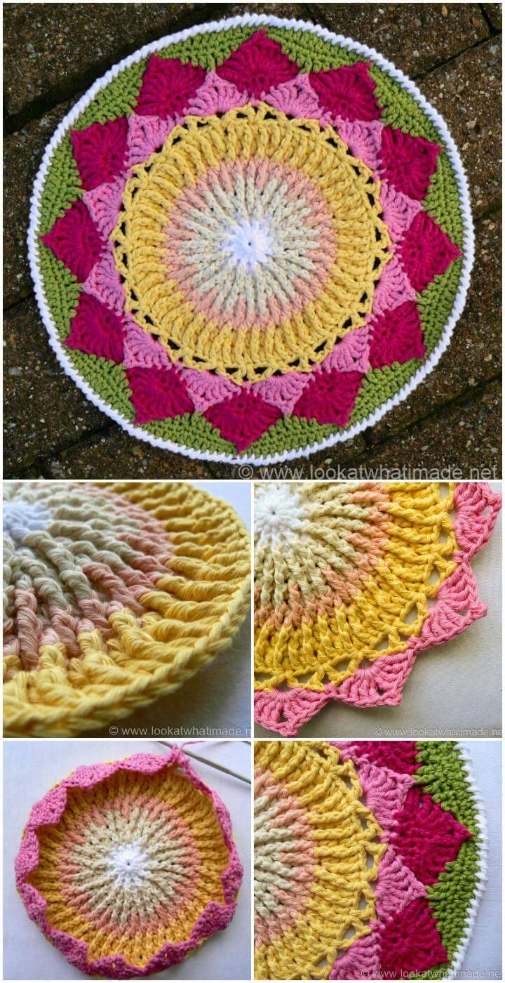 easy crochet kind protea mandala pattern