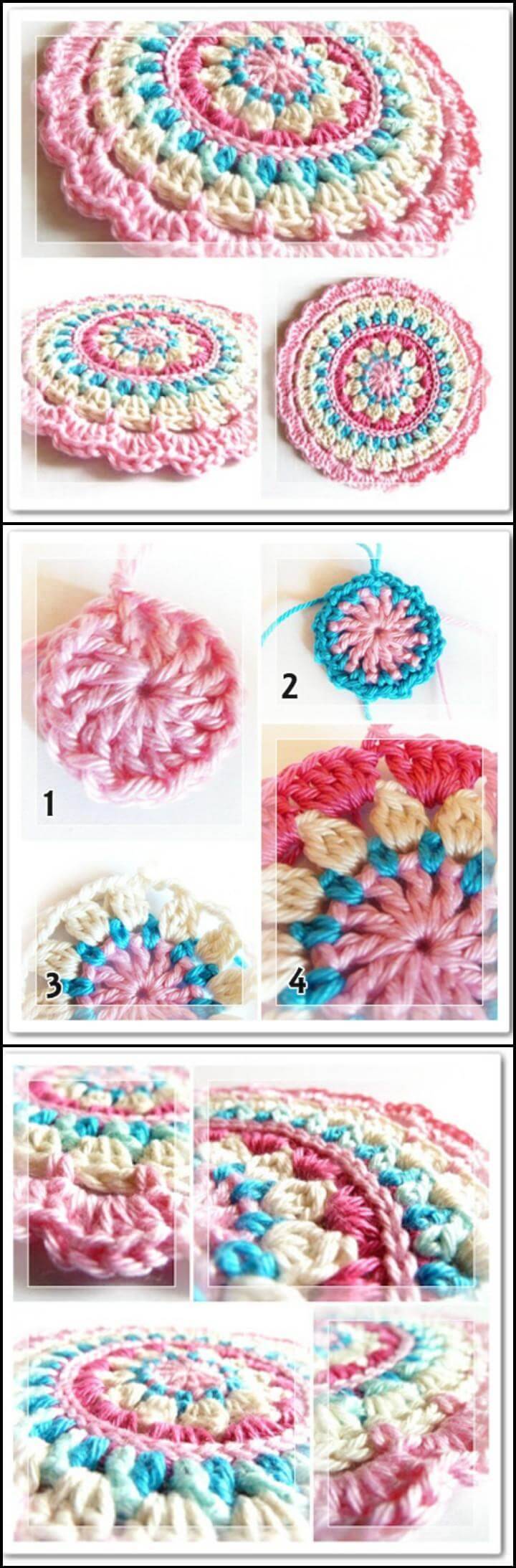crochet little spring mandala