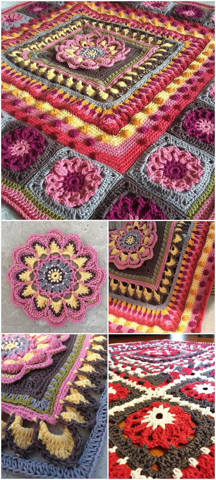 beautiful crochet mandala blanket
