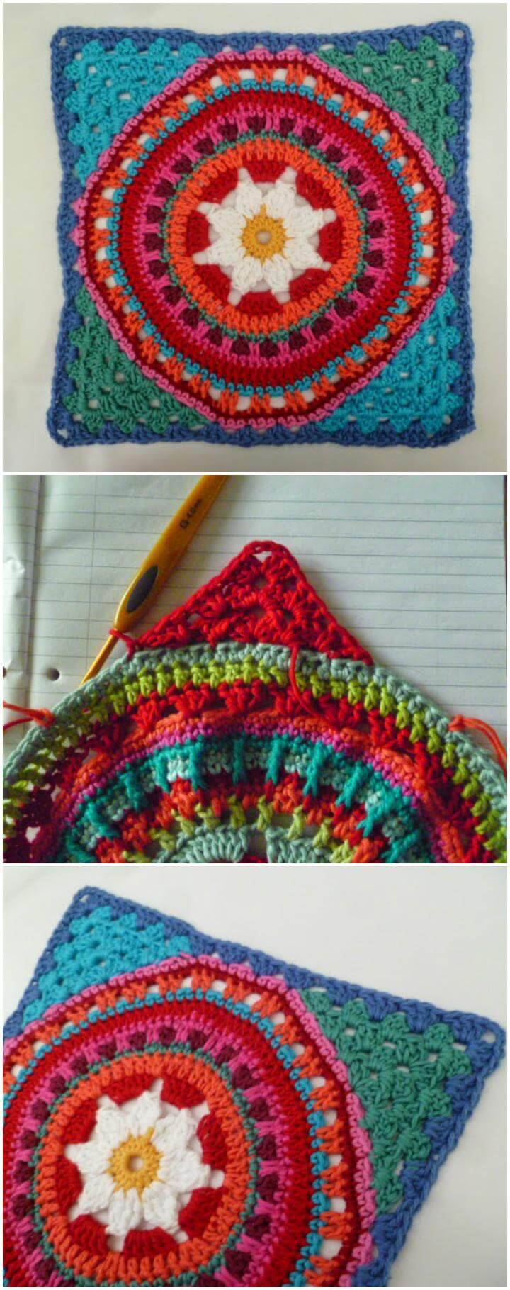 free crochet mandala granny square