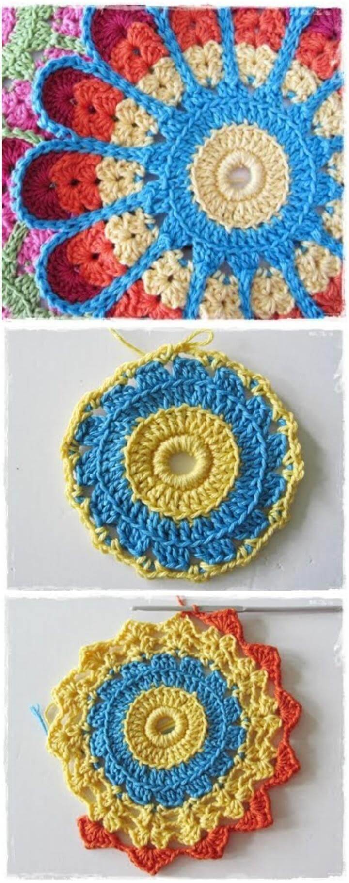 free crochet mandala potholder pattern
